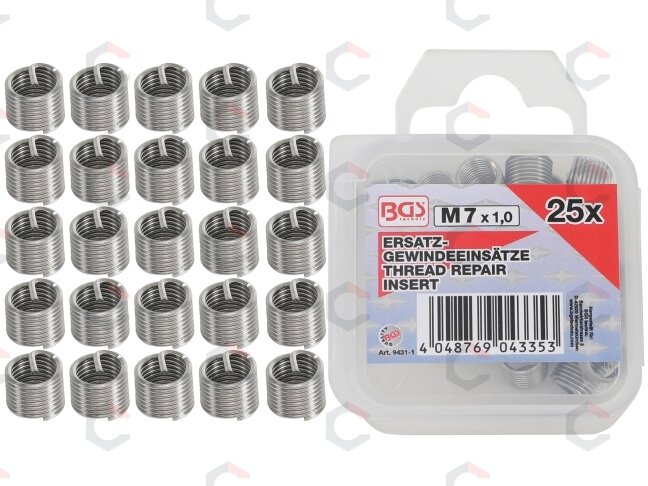 Vieliniai indėklai sriegiui | Helikoliai | M7 x 1,0 | 25 vnt. (9431-1) Vieliniai indėklai sriegiui | Helikoliai | M7 x 1,0 | 25 vnt. (9431-1)