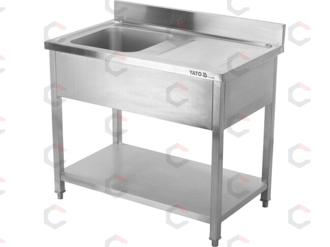 Vienos plautuvės nerūdijančio plieno stalas | 100 × 60 cm | su lentyna (YG-30900) 1 Vienos plautuvės nerūdijančio plieno stalas | 100 × 60 cm | su lentyna (YG-30900) 1