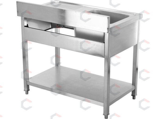 Vienos plautuvės nerūdijančio plieno stalas | 100 × 60 cm | su lentyna (YG-30900) 2 Vienos plautuvės nerūdijančio plieno stalas | 100 × 60 cm | su lentyna (YG-30900) 2