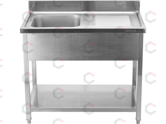 Vienos plautuvės nerūdijančio plieno stalas | 100 × 60 cm | su lentyna (YG-30900) 5 Vienos plautuvės nerūdijančio plieno stalas | 100 × 60 cm | su lentyna (YG-30900) 5