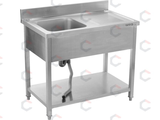 Vienos plautuvės nerūdijančio plieno stalas | 100 × 60 cm | su lentyna (YG-30900) 7 Vienos plautuvės nerūdijančio plieno stalas | 100 × 60 cm | su lentyna (YG-30900) 7