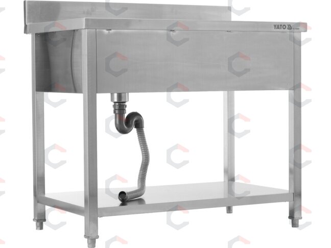 Vienos plautuvės nerūdijančio plieno stalas | 100 × 60 cm | su lentyna (YG-30900) 8 Vienos plautuvės nerūdijančio plieno stalas | 100 × 60 cm | su lentyna (YG-30900) 8