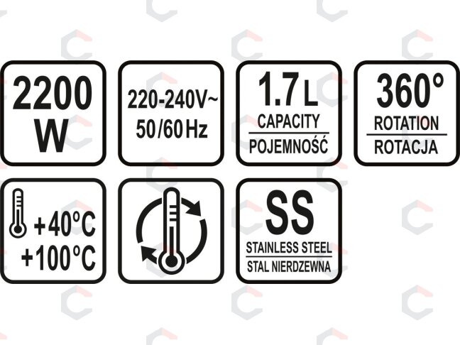 Virdulys stiklinis | Led | temperatūros kontrolė | 1.7 l (68173) 6 Virdulys stiklinis | Led | temperatūros kontrolė | 1.7 l (68173) 6