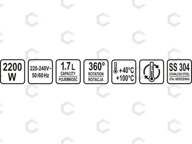 Virdulys su baze | Nerūdijantis plienas | temperatūros kontrolė | 1.7 l (68195) 8 Virdulys su baze | Nerūdijantis plienas | temperatūros kontrolė | 1.7 l (68195) 8