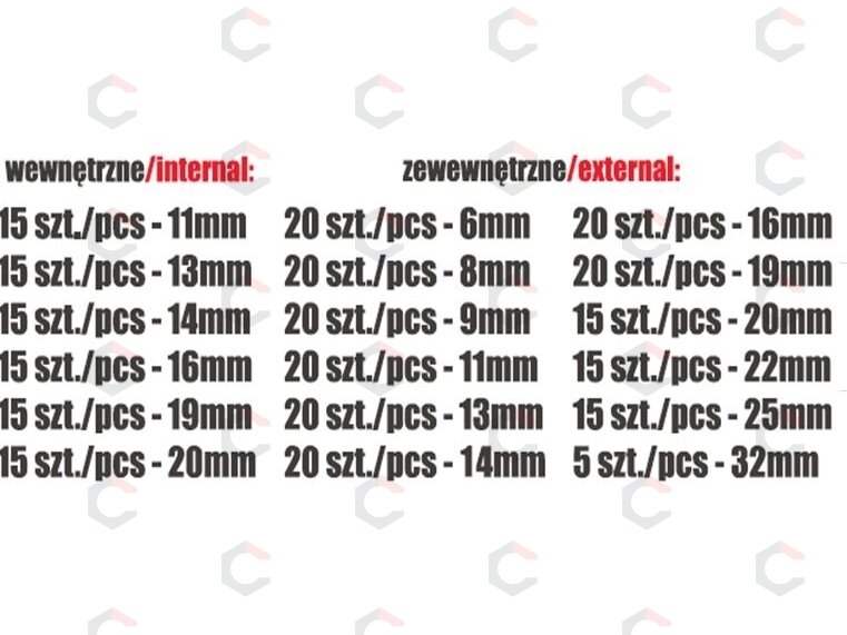 Vidinių ir išorinių žiedų rinkinys (MIX) 300 vnt (SK01013) 3 Vidinių ir išorinių žiedų rinkinys (MIX) 300 vnt (SK01013) 3