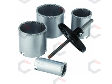 Volframinių gręžimo karūnų rinkinys | 33-53-67-73 mm | 6vnt. (V3910) Volframinių gręžimo karūnų rinkinys | 33-53-67-73 mm | 6vnt. (V3910)