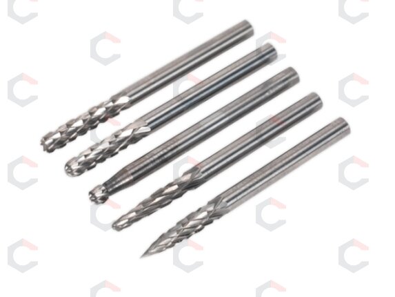 Volframo karbido frezų rinkinys | Tungsten Carbide | 5 vnt. (CB5M) Volframo karbido frezų rinkinys | Tungsten Carbide | 5 vnt. (CB5M)