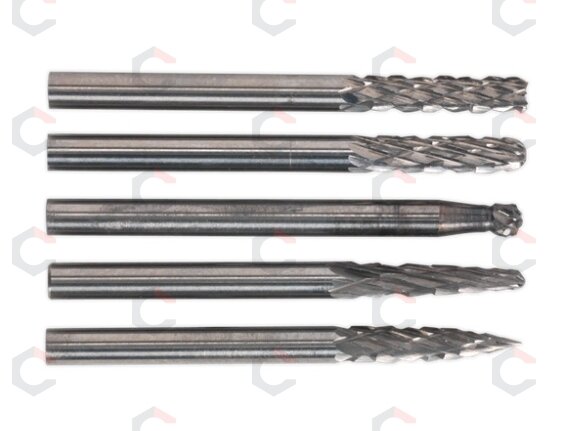 Volframo karbido frezų rinkinys | Tungsten Carbide | 5 vnt. (CB5M) 1 Volframo karbido frezų rinkinys | Tungsten Carbide | 5 vnt. (CB5M) 1