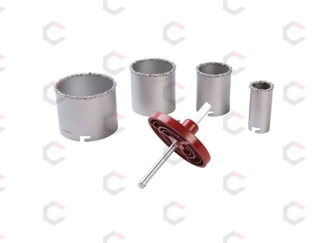 Volframinių gręžimo karūnų rinkinys | 33-53-67-73 mm | 6vnt. (V3910) 3 Volframinių gręžimo karūnų rinkinys | 33-53-67-73 mm | 6vnt. (V3910) 3