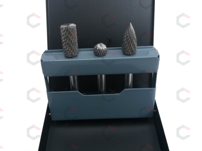 Volframo karbido deimantinių frezų rinkinys | 6 mm | 3 vnt. (SK8695) 1 Volframo karbido deimantinių frezų rinkinys | 6 mm | 3 vnt. (SK8695) 1