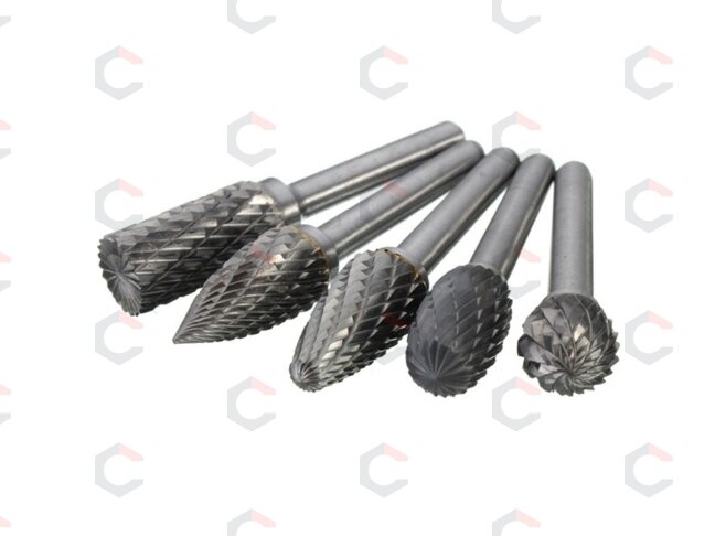 Volframo karbido deimantinių frezų rinkinys | 6 mm | 5 vnt. (SK8698) 2 Volframo karbido deimantinių frezų rinkinys | 6 mm | 5 vnt. (SK8698) 2
