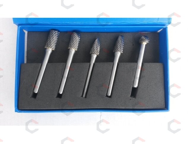 Volframo karbido deimantinių frezų rinkinys | 6 mm | 5 vnt. (SK8698) 3 Volframo karbido deimantinių frezų rinkinys | 6 mm | 5 vnt. (SK8698) 3