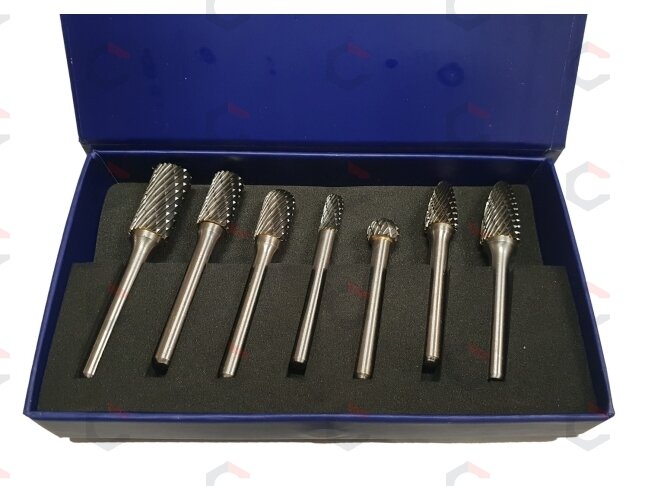 Volframo karbido deimantinių frezų rinkinys | 6 mm | 7 vnt. (SK8697) Volframo karbido deimantinių frezų rinkinys | 6 mm | 7 vnt. (SK8697)