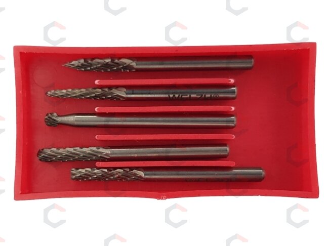Volframo karbido frezų rinkinys | Tungsten Carbide | 5 vnt. (CB5M) 2 Volframo karbido frezų rinkinys | Tungsten Carbide | 5 vnt. (CB5M) 2