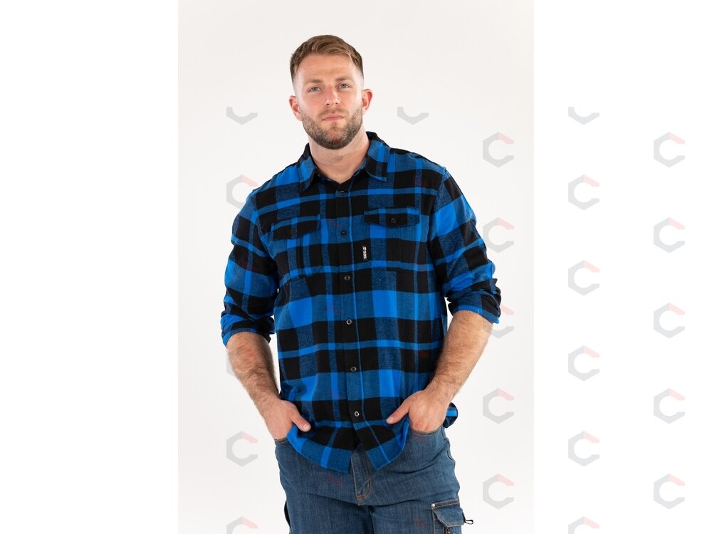 Vyriški flaneliniai marškiniai mėlyni | 100% medvilnė | XL dydis (YT-78809) 2 Vyriški flaneliniai marškiniai mėlyni | 100% medvilnė | XL dydis (YT-78809) 2