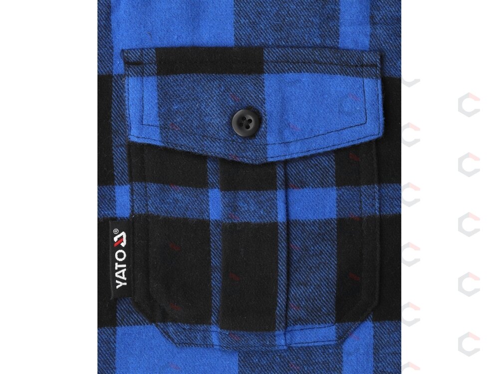 Vyriški flaneliniai marškiniai mėlyni | 100% medvilnė | XL dydis (YT-78809) 4 Vyriški flaneliniai marškiniai mėlyni | 100% medvilnė | XL dydis (YT-78809) 4