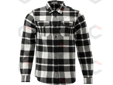 Vyriški flaneliniai marškiniai juoda/balta | 100% medvilnė | 2XL dydis (YT-78816)