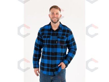 Vyriški flaneliniai marškiniai mėlyni | 100% medvilnė | XL dydis (YT-78809)