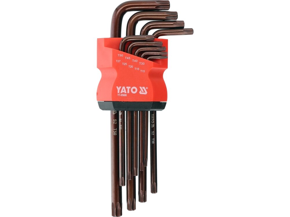 YATO ilgų L tipo Torx Security raktų rinkinys | T10–T50 | 9 vnt. (YT-05680) 1