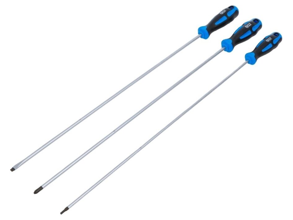 Ypač ilgų atsuktuvų rinkinys | SL 6 mm / PH2 / Torx T15 | 450 mm | 3 vnt. (74738)