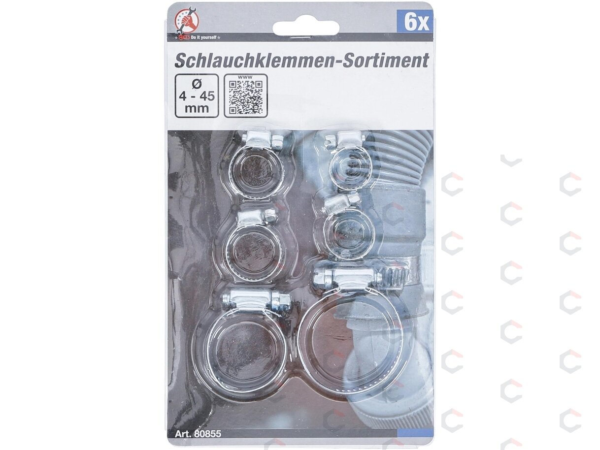 Žarnų sąvaržų asortimentas | Ø 4-45 mm | 6 vnt. (80855) 2 Žarnų sąvaržų asortimentas | Ø 4-45 mm | 6 vnt. (80855) 2