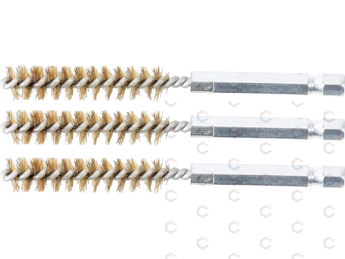 Žalvariniai šepečiai vamzdeliams | 10 mm | 6,3 mm (1/4") | 3 vnt. (3078-10-M)