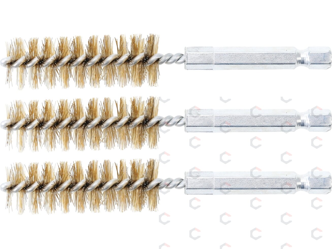 Žalvariniai šepečiai vamzdeliams | 16 mm | 6,3 mm (1/4") | 3 vnt. (3078-16-M)