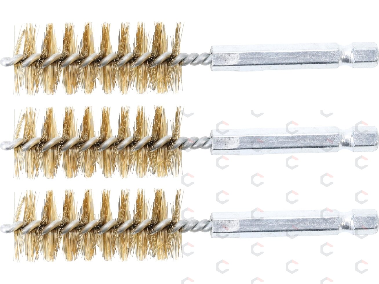 Žalvariniai šepečiai vamzdeliams | 19 mm | 6,3 mm (1/4") | 3 vnt. (3078-19-M)