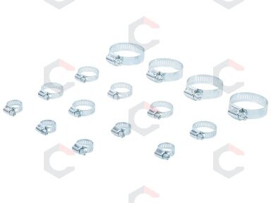 Žarnų sąvaržų rinkinys | Ø 10 - 45 mm | 15 vnt. (88185) Žarnų sąvaržų rinkinys | Ø 10 - 45 mm | 15 vnt. (88185)