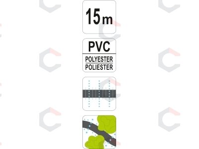 Plokščia lašelinė laistymo žarna 15 m, 16 mm (89371) 6