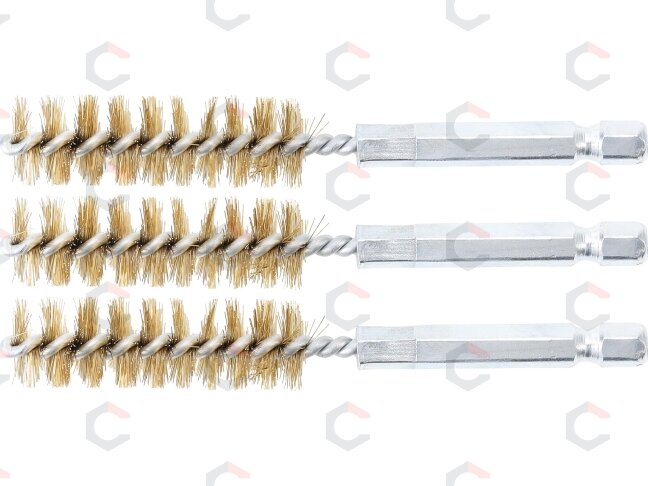 Žalvariniai šepečiai vamzdeliams | 14 mm | 6,3 mm (1/4") | 3 vnt. (3078-14-M) Žalvariniai šepečiai vamzdeliams | 14 mm | 6,3 mm (1/4") | 3 vnt. (3078-14-M)