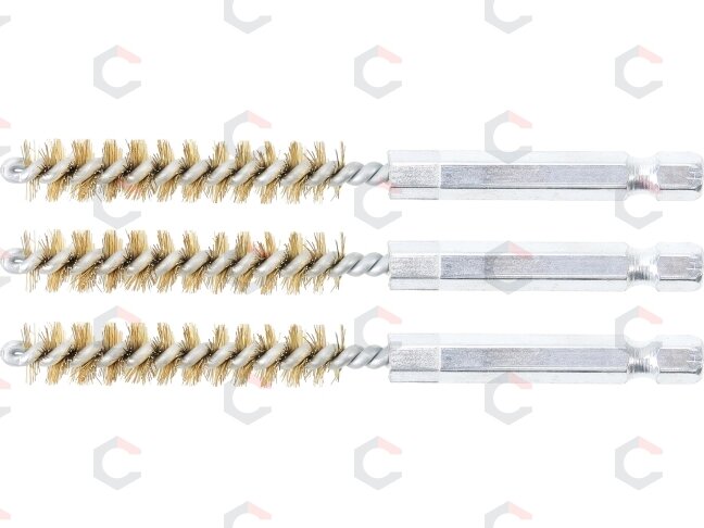 Žalvariniai šepečiai vamzdeliams | 9 mm | 6,3 mm (1/4") | 3 vnt. (3078-9-M) Žalvariniai šepečiai vamzdeliams | 9 mm | 6,3 mm (1/4") | 3 vnt. (3078-9-M)