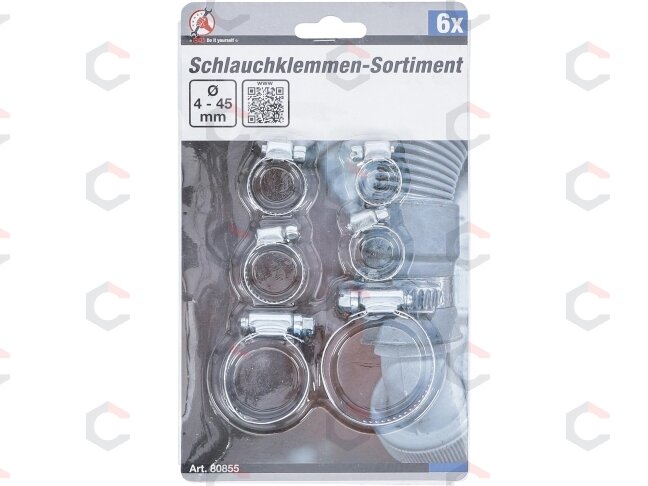 Žarnų sąvaržų asortimentas | Ø 4-45 mm | 6 vnt. (80855) 2 Žarnų sąvaržų asortimentas | Ø 4-45 mm | 6 vnt. (80855) 2