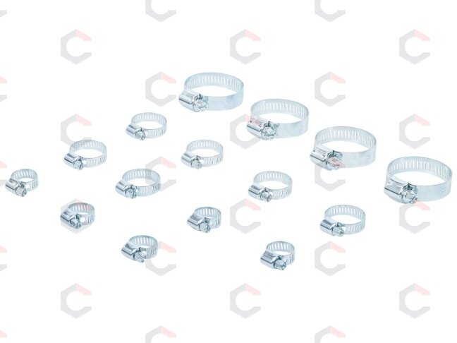 Žarnų sąvaržų rinkinys | Ø 10 - 45 mm | 15 vnt. (88185) Žarnų sąvaržų rinkinys | Ø 10 - 45 mm | 15 vnt. (88185)