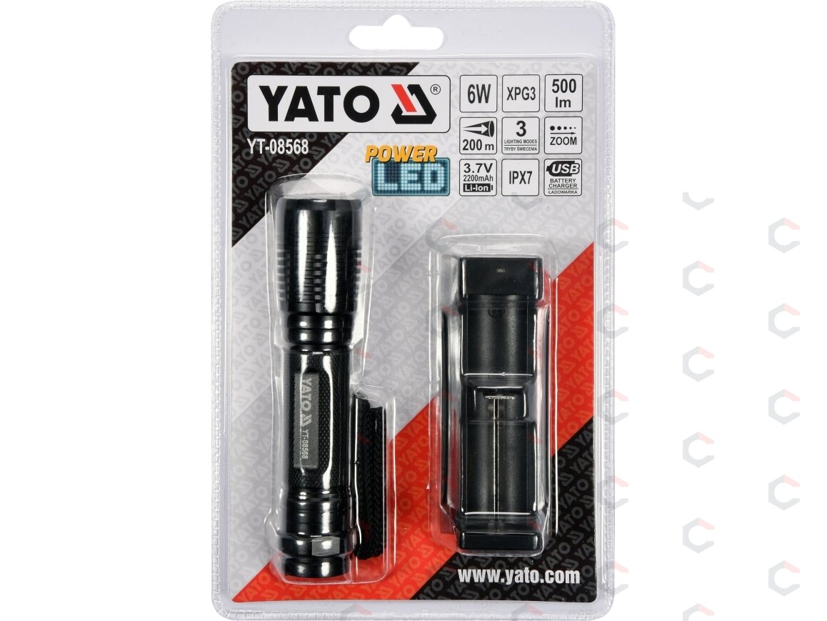 Žibintuvėlis XP-G3 CREE 6W Akumuliatorinis (YT-08568) 5 Žibintuvėlis XP-G3 CREE 6W Akumuliatorinis (YT-08568) 5