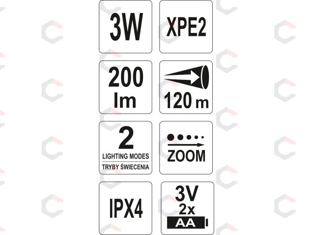 Žibintuvėlis XPE2 CREE 3W, 160X29MM (YT-08565) 3 Žibintuvėlis XPE2 CREE 3W, 160X29MM (YT-08565) 3