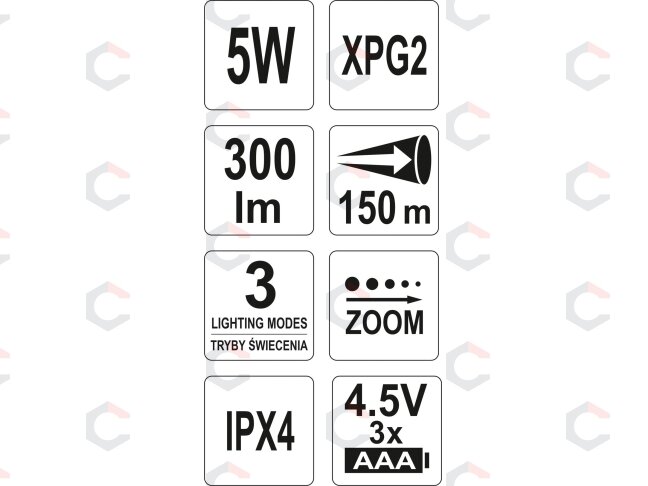 Žibintuvėlis XPG2 CREE 5W, 126X34MM (YT-08566) 4 Žibintuvėlis XPG2 CREE 5W, 126X34MM (YT-08566) 4