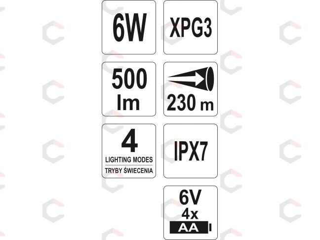 Žibintuvėlis XPG3 CREE 6W, 172X41MM (YT-08564) 3 Žibintuvėlis XPG3 CREE 6W, 172X41MM (YT-08564) 3