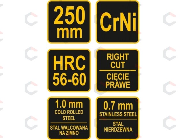 Žirklės skardai dešininės | 250 mm (48081) 2 Žirklės skardai dešininės | 250 mm (48081) 2