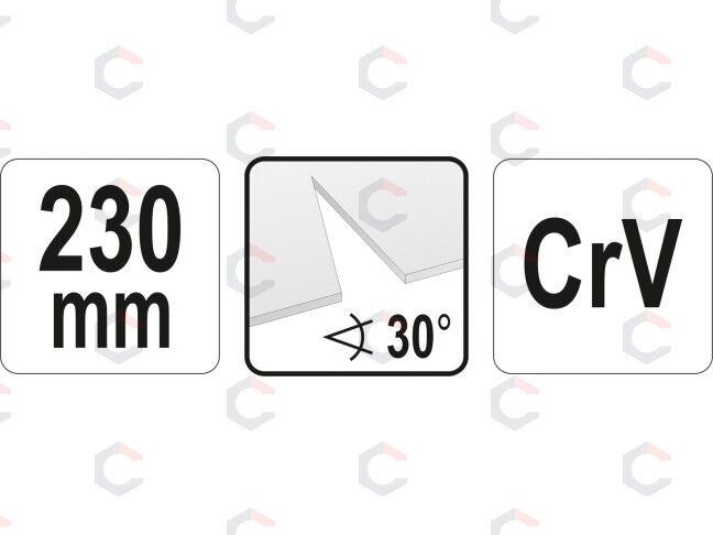 Žirklės skardai | trikampio pjūvio formavimui 30° kampu | 230 mm (YT-18970) 1 Žirklės skardai | trikampio pjūvio formavimui 30° kampu | 230 mm (YT-18970) 1