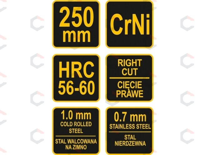 Žirklės skardai dešininės | 250 mm (48081) 2 Žirklės skardai dešininės | 250 mm (48081) 2