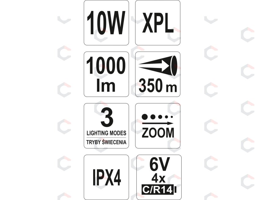 Žibintuvėlis XP-L CREE 10W, 254X46MM (YT-08567) 4 Žibintuvėlis XP-L CREE 10W, 254X46MM (YT-08567) 4
