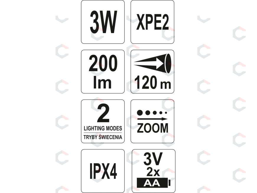 Žibintuvėlis XPE2 CREE 3W, 160X29MM (YT-08565) 3 Žibintuvėlis XPE2 CREE 3W, 160X29MM (YT-08565) 3