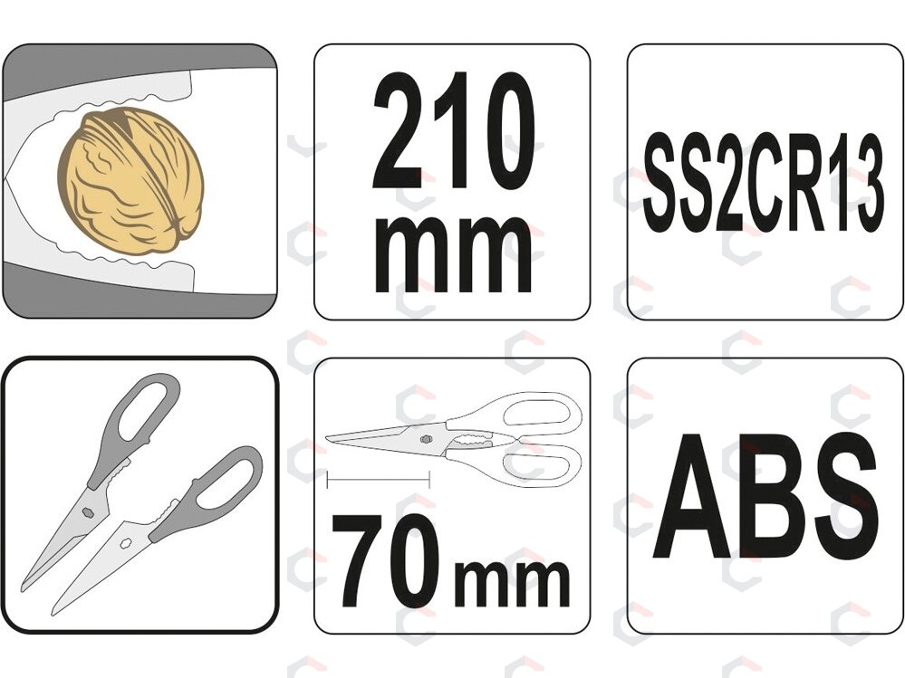 Žirklės virtuvinės sudedamos | 2CR13 (YG-02366) 3 Žirklės virtuvinės sudedamos | 2CR13 (YG-02366) 3
