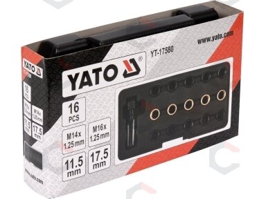 Žvakės sriegio lizdo remonto rinkinys | M14 x 1,25 mm | 16 vnt. (YT-17580) Žvakės sriegio lizdo remonto rinkinys | M14 x 1,25 mm | 16 vnt. (YT-17580)