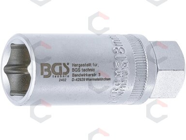 Žvakinė galvutė šešiakampė | 12,5 mm (1/2") | 18 mm (2402) Žvakinė galvutė šešiakampė | 12,5 mm (1/2") | 18 mm (2402)