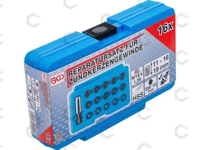 Žvakės sriegio lizdo remonto rinkinys | M14 x 1,25 mm | 16 vnt. (149) 5 Žvakės sriegio lizdo remonto rinkinys | M14 x 1,25 mm | 16 vnt. (149) 5