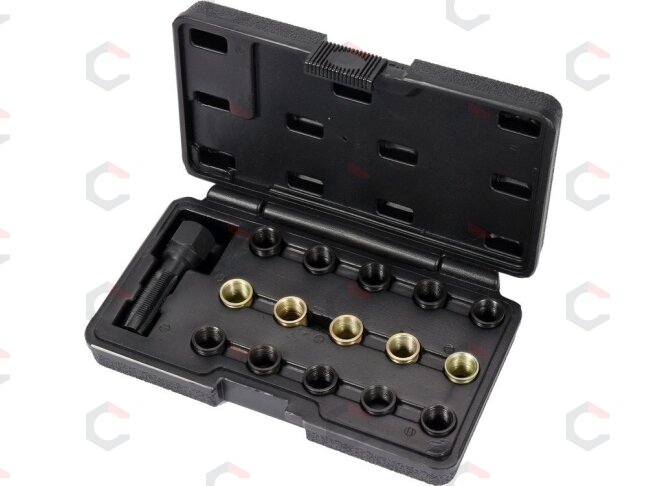 Žvakės sriegio lizdo remonto rinkinys | M14 x 1,25 mm | 16 vnt. (YT-17580) 3 Žvakės sriegio lizdo remonto rinkinys | M14 x 1,25 mm | 16 vnt. (YT-17580) 3