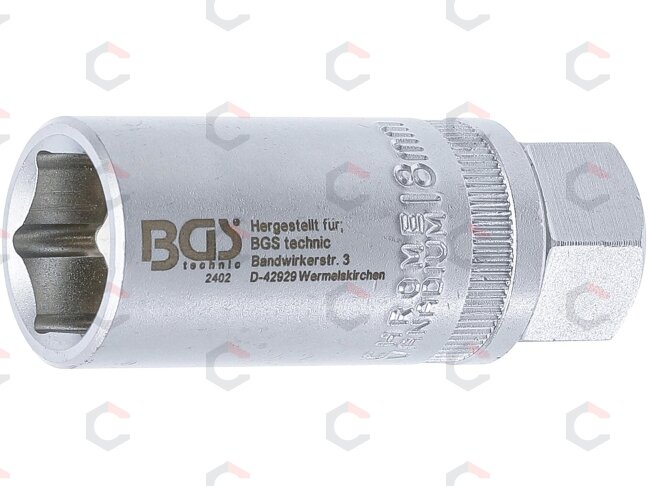 Žvakinė galvutė šešiakampė | 12,5 mm (1/2") | 18 mm (2402) Žvakinė galvutė šešiakampė | 12,5 mm (1/2") | 18 mm (2402)